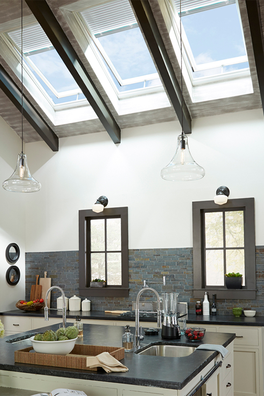 VS VELUX Skylight in Beautiful Bright Modern Kitchen